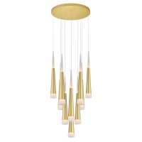 Led Multi Light Pendant With Satin Gold Finish