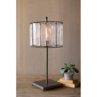 Glass Chimes And Raw Metal Table Lamp