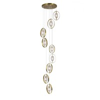 9 Light Pendant With Brass Finish