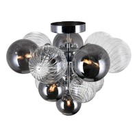 6 Light Flush Mount With Chrome Finish