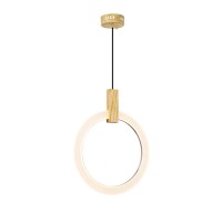 Led Pendant With White Oak Finish