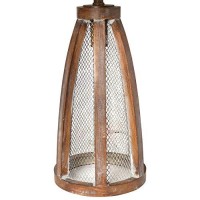 Alltherages Lalia Home Wooded Arch Farmhouse Table Lamp With White Fabric Shade - Old Wood