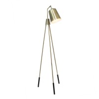 Elegant Designs Three Legged Antique Brass Floor Lamp With Shifting Shade