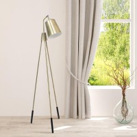 Elegant Designs Three Legged Antique Brass Floor Lamp With Shifting Shade