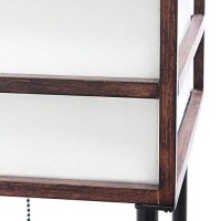 Lalia Home 1 Light Metal Etagere Floor Lamp With Storage Shelves And Linen Shade - Dark Wood