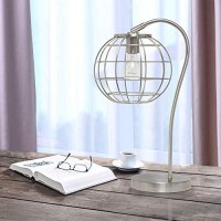 Lalia Home Decorative Arched Metal Cage Table Lamp, Brushed Nickel