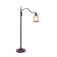 Lalia Home Decorative Vintage Arched 1 Light Floor Lamp With Iron Mesh Shade, Red Bronze