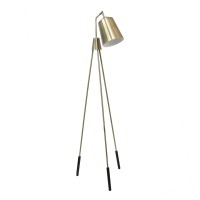 Lalia Home Decorative Industrial 1 Light Tripod Floor Lamp With Interior White Spotlight, Antique Brass