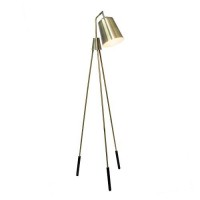 Lalia Home Decorative Industrial 1 Light Tripod Floor Lamp With Interior White Spotlight, Antique Brass