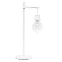 Lalia Home Decorative White Matte 1 Light Beacon Table Lamp With Clear Glass Shade