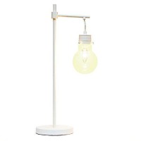 Lalia Home Decorative White Matte 1 Light Beacon Table Lamp With Clear Glass Shade