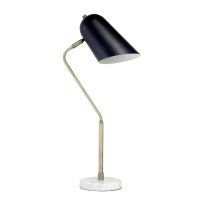 Lalia Home Studio Loft Incandescent Desk Lamp, 24-Inch, Antique Brassmatte Blackmarble White (Lhd-5058-Ab)