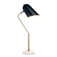 Lalia Home Studio Loft Incandescent Desk Lamp, 24-Inch, Antique Brassmatte Blackmarble White (Lhd-5058-Ab)