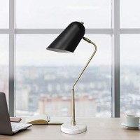 Lalia Home Studio Loft Incandescent Desk Lamp, 24-Inch, Antique Brassmatte Blackmarble White (Lhd-5058-Ab)