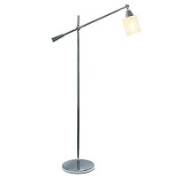 Lalia Home Decorative Swing Arm Floor Lamp With Clear Glass Cylindrical Shade, Chrome