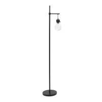 Lalia Home Decorative Black Matte 1 Light Beacon Floor Lamp With Clear Glass Shade