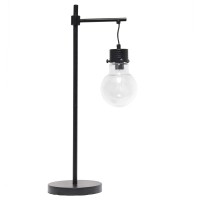 Lalia Home Decorative Black Matte 1 Light Beacon Table Lamp With Clear Glass Shade