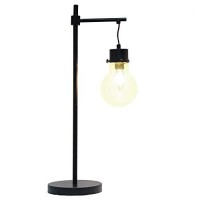 Lalia Home Decorative Black Matte 1 Light Beacon Table Lamp With Clear Glass Shade