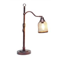 Lalia Home Decorative Vintage Arched Table Lamp With Iron Mesh Shade, Red Bronze