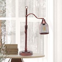 Lalia Home Decorative Vintage Arched Table Lamp With Iron Mesh Shade, Red Bronze