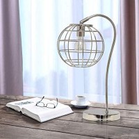 Lalia Home Decorative Arched Metal Cage Table Lamp, Chrome