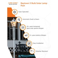 Gama Sonic Baytown Ii Bulb Solar Lamp Post With Gs Light Bulb And Ez-Anchor Base - White (105Bsg21)