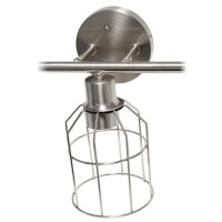 Elegant Designs 3 Light Cage Vanity Light, Brushed Nickel