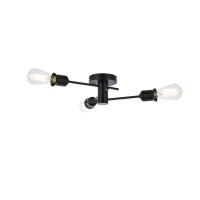 Living District Ld7049F18Bk Xavier 3 Lights Flush Mount Black