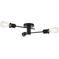 Living District Ld7049F18Bk Xavier 3 Lights Flush Mount Black