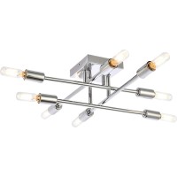 Living District Ld2351C Script 8 Lights Flush Mount Chrome