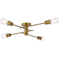 Living District Ld7050F26Br Xavier 4 Lights Flush Mount Brass