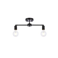 Living District Ld2348Bk Zane 2 Lights Flush Mount Black