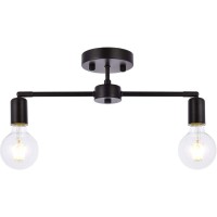 Living District Ld2348Bk Zane 2 Lights Flush Mount Black