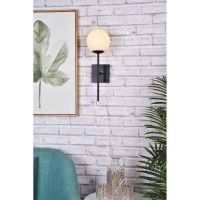 Neri 1 Light Black And White Glass Wall Sconce