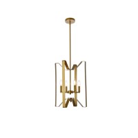 Hoffman 4 Lights Pendant In Brass