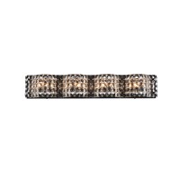 Ollie 4 Light Bath Sconce In Black With Clear Crystals