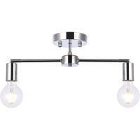 Living District Ld2348C Zane 2 Lights Flush Mount Chrome