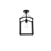 Living District Ld7069F10Bk Janet 1 Light Flush Mount Black