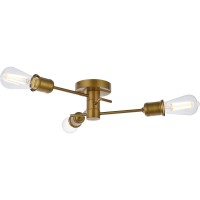 Living District Ld7049F18Br Xavier 3 Lights Flush Mount Brass