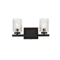 Cassie 2 Lights Bath Sconce In Black With Clear Shade