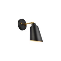 Halycon 5 Inch Black And Brass Wall Sconce