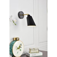 Halycon 5 Inch Black And Brass Wall Sconce