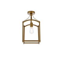 Living District Ld7069F10Br Janet 1 Light Flush Mount Brass