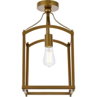 Living District Ld7069F10Br Janet 1 Light Flush Mount Brass