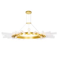 28 Light Chandelier With Satin Gold Finish