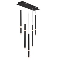 5 Light Led Chandelier With Black Finish