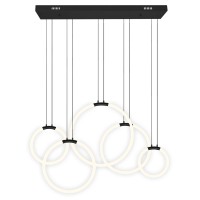 5 Light Led Chandelier With Black Finish