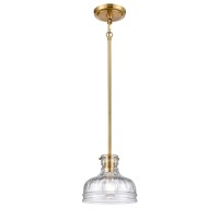 Orinoco 8'' Wide 1-Light Mini Pendant - Satin Brass