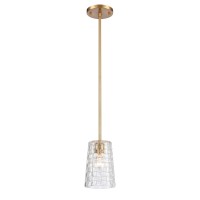 Lightweave 5.5'' Wide 1-Light Mini Pendant - Satin Brass