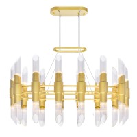 28 Light Chandelier With Satin Gold Finish